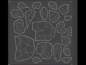 assets pack of stones game ready 3D Model