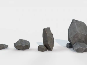 assets pack of stones game ready 3D Model
