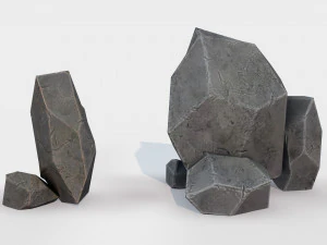 assets pack of stones game ready 3D Model