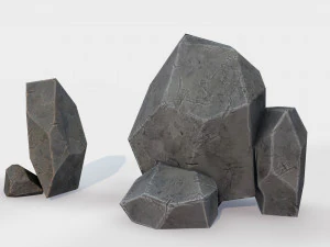 assets pack of stones game ready 3D Model