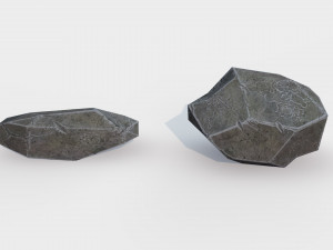 assets pack of stones game ready Model 3D