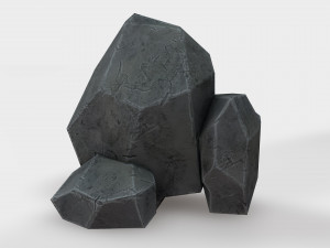 highly detailed stone for game with pbr material low-poly 3D Modell
