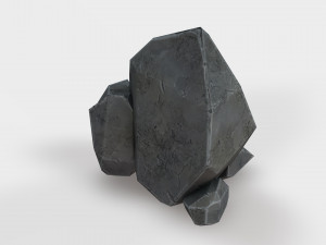 highly detailed stone for game with pbr material low-poly 3D Modell
