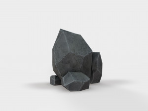 highly detailed stone for game with pbr material low-poly 3D Modell