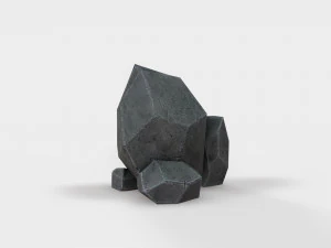 highly detailed stone for game with pbr material low-poly 3D Model