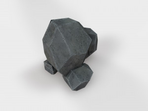 highly detailed stone for game with pbr material low-poly 3D Modell