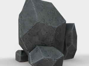 highly detailed stone for game with pbr material low-poly 3D Modell