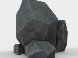 highly detailed stone for game with pbr material low-poly 3D Model