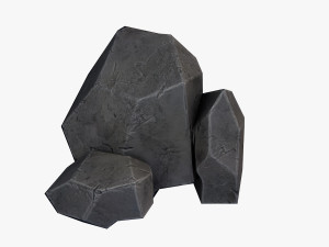 highly detailed stone for game with pbr material low-poly 3D Modell