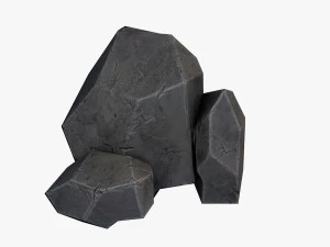 highly detailed stone for game with pbr material low-poly 3D Model