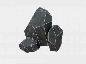 highly detailed stone for game with pbr material low-poly 3D Model