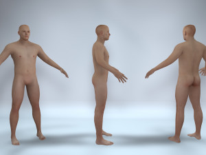 realistic male with rigging low-poly 3D Model