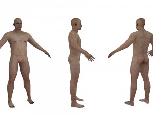 realistic male with rigging low-poly 3D Model
