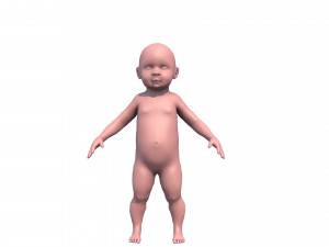 model child with a low and high polygonal grid Modèle 3D