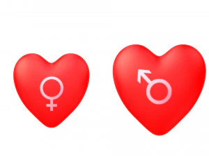 modello a cuore per innamorati con texture lui e lei Modello 3D