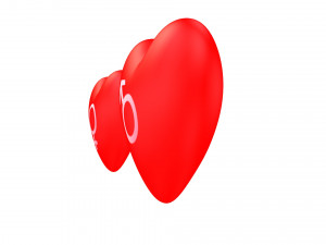 heart model for lovers with he and she textures 3D Model