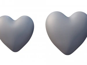 heart model for lovers with he and she textures 3D Model