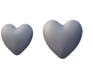 heart model for lovers with he and she textures 3D Model