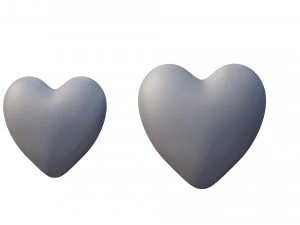 heart model for lovers with he and she textures 3D Model