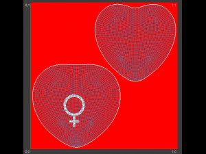 heart model for lovers with he and she textures 3D Model
