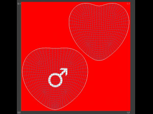 heart model for lovers with he and she textures 3D Model