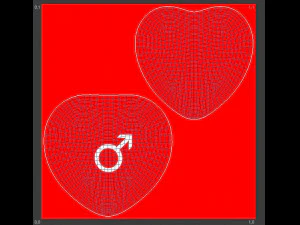 heart model for lovers with he and she textures 3D Model