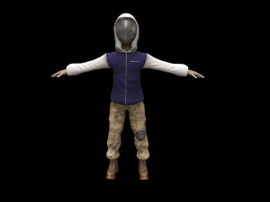 Street military guy - PBR -Rigged- Low poly 3D Model