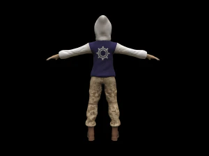 Street military guy - PBR -Rigged- Low poly 3D Model