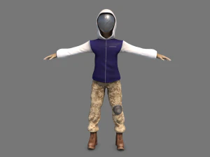 Street military guy - PBR -Rigged- Low poly 3D Model