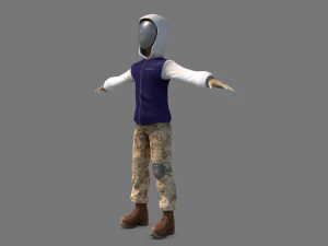 Street military guy - PBR -Rigged- Low poly 3D Model