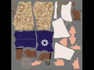 Street military guy - PBR -Rigged- Low poly Modello 3D