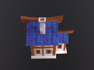 Stylized House with PBR materials Low-poly 3D Model