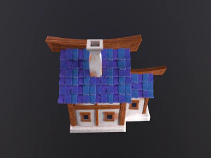 Stylized House with PBR materials Low-poly 3D Model