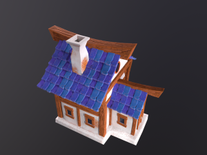 Stylized House with PBR materials Low-poly 3D Model
