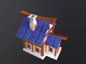 Stylized House with PBR materials Low-poly 3D Model