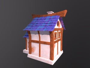Stylized House with PBR materials Low-poly 3D Model