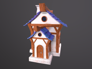 Stylized House with PBR materials Low-poly 3D Model