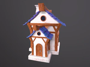 Stylized House with PBR materials Low-poly 3D Model