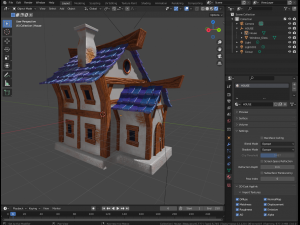 Stylized House with PBR materials Low-poly 3D Model