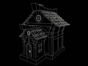 Stylized House with PBR materials Low-poly 3D Model