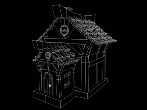 Stylized House with PBR materials Low-poly 3D Model