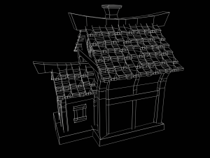 Stylized House with PBR materials Low-poly 3D Model