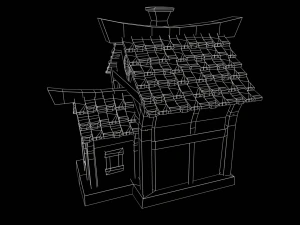 Stylized House with PBR materials Low-poly 3D Model