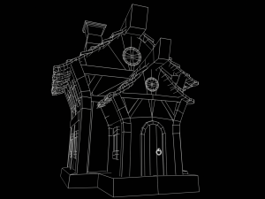 Stylized House with PBR materials Low-poly 3D Model