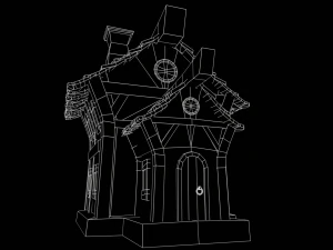 Stylized House with PBR materials Low-poly 3D Model