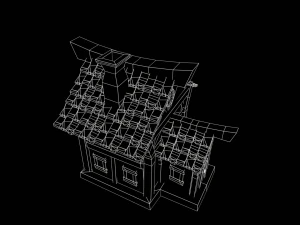 Stylized House with PBR materials Low-poly 3D Model