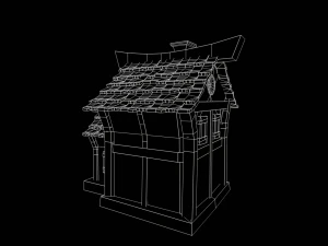 Stylized House with PBR materials Low-poly 3D Model