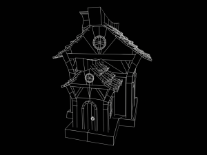 Stylized House with PBR materials Low-poly 3D Model