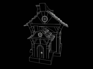 Stylized House with PBR materials Low-poly 3D Model