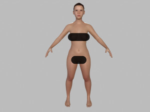 Realistic Asian Woman rigged 3D Model